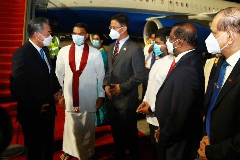 China’s Foreign Minister arrives in Sri Lanka (VIDEO)