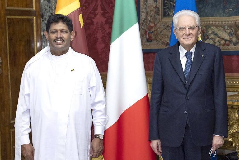 The Ambassador of Sri Lanka to Italy Jagath Wellawatte Presents Credentials to the President of the Italian Republic Sergio Mattarella