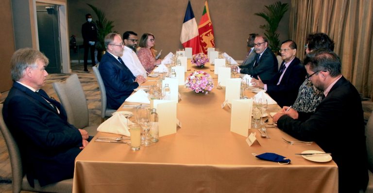 Foreign Minister Peiris meets a delegation of French Senators