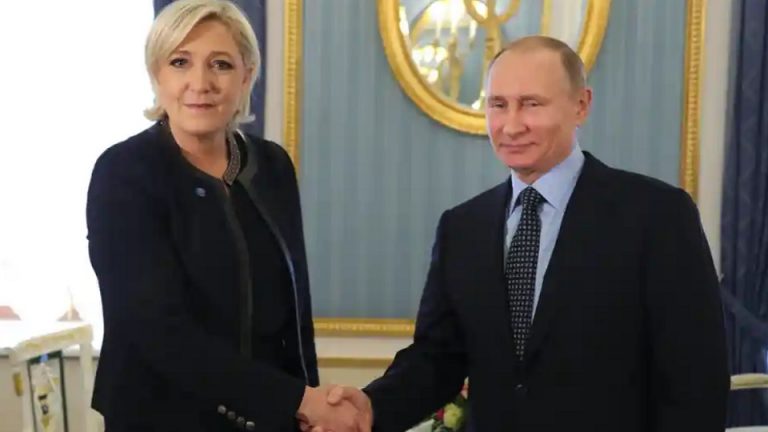 French far-right leader Marine Le Pen forced to defend Putin links