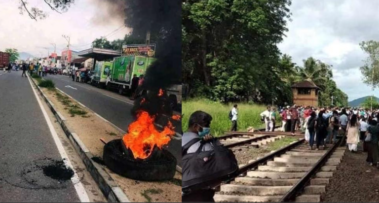 People block roads to protest against the increase in fuel prices