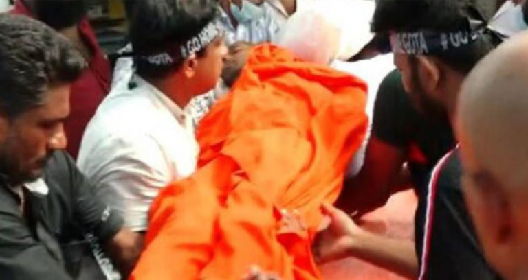 Theripaha Thero who engaged in a fast-unto-death admitted to the Colombo National Hospital