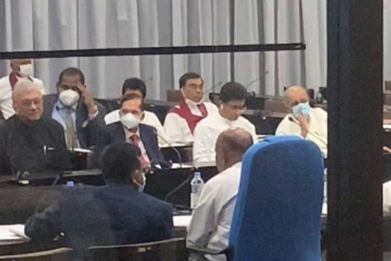 Basil Rajapaksa seen at Parliamentary Complex