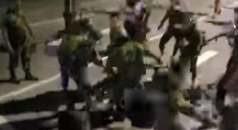 A video of the police brutally assaulting a protester yesterday released