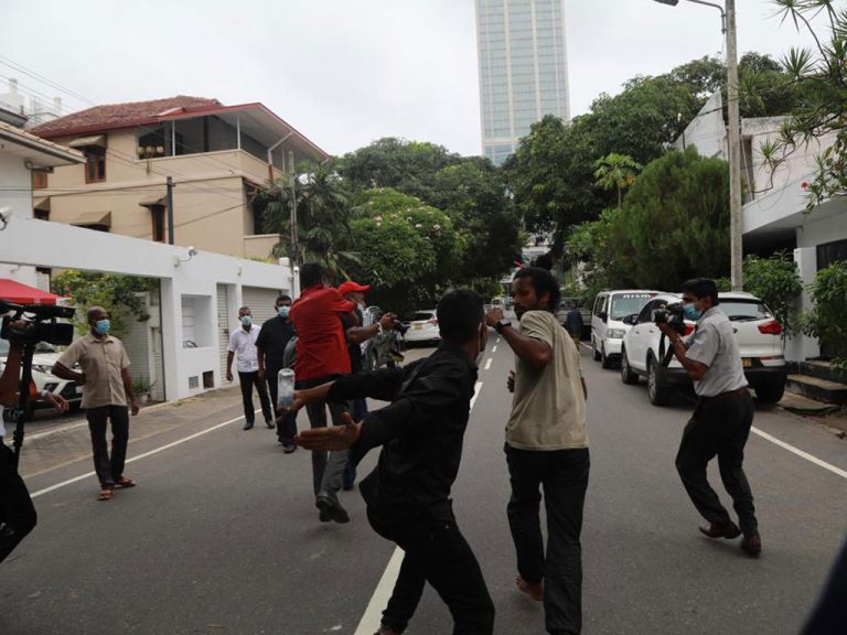 Rajapaksa devotees launch assault against journalists