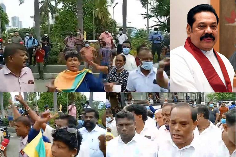 SLPP devotees gather near Temple Trees (VIDEO)