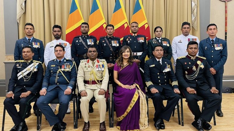 Sri Lanka’s Tri Forces participate at the Queen’s Platinum Jubilee pageant