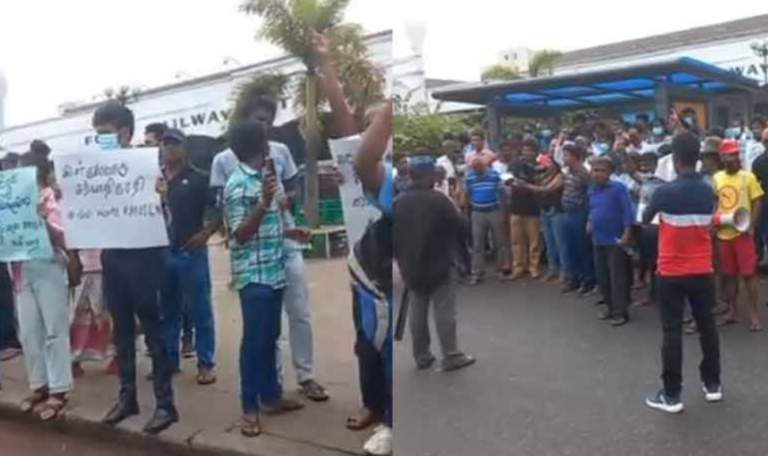 A protest staged in Colombo fort against the assault on the GGG activists (VIDEO)