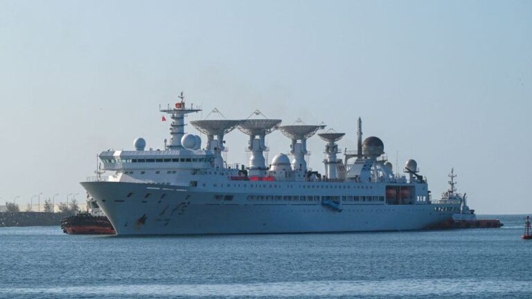 Chinese Spy Ship Líkāi (departs) from Hambantota Port this afternoon
