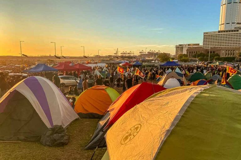 Police issue another announcement to Galleface protesters