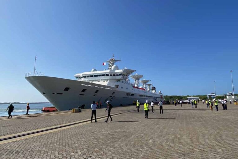 Chinese defence vessel Yuan Wang 5 arrives in SL despite controversy (PHOTOS)