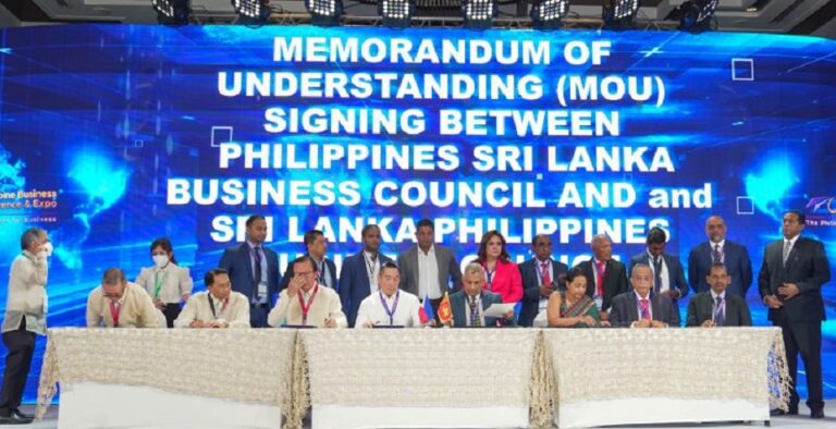 Philippine and Sri Lanka Business Councils sign MOU to promote trade