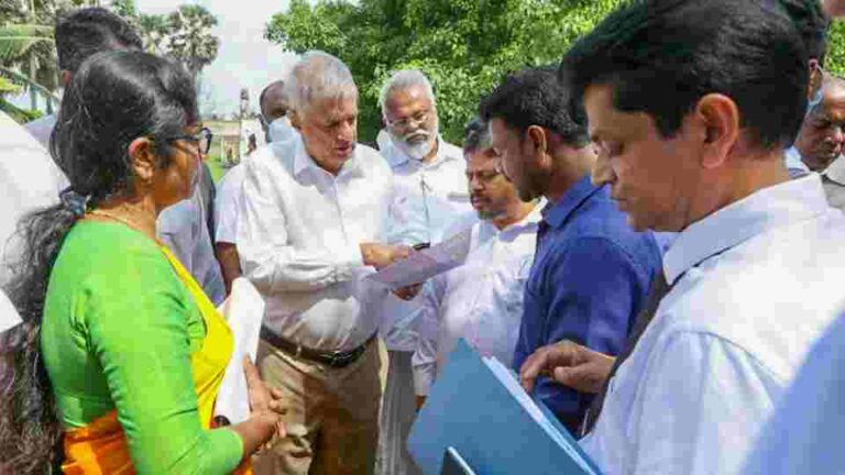 President, on an observation tour of Mannar