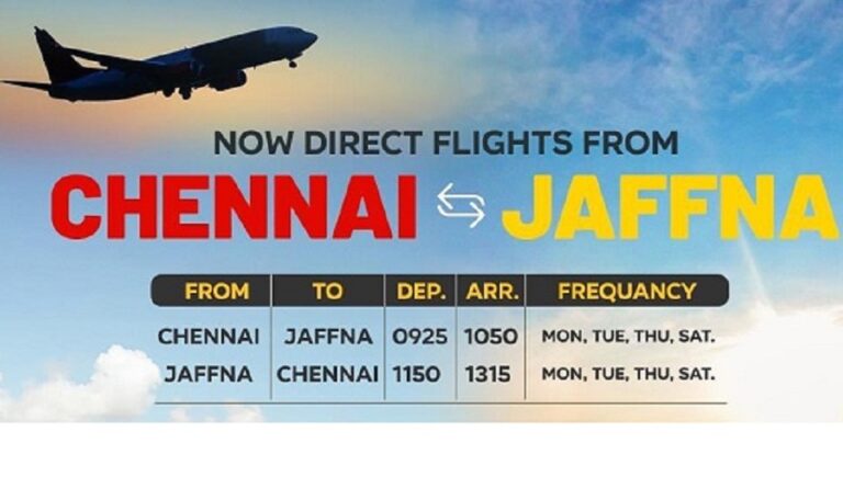 Direct flights between Chennai and Jaffna resume with tax bonanza