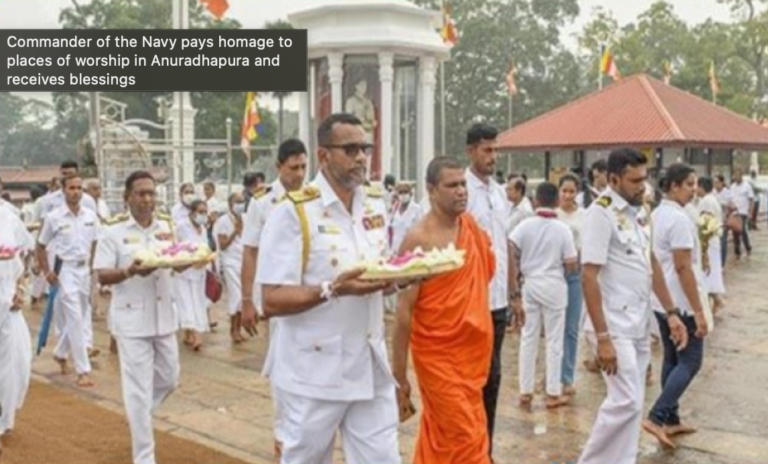 Commander of the Navy pays homage to places of worship in Anuradhapura and receives blessings