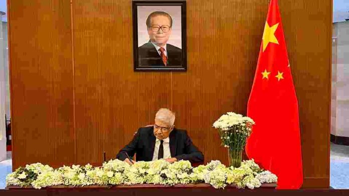 ranil expresses condolences over death of ex chinese leader