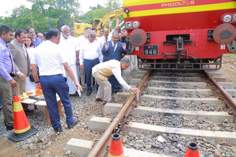Maho to Omanthai railway line rehabilitation begins with Indian aid