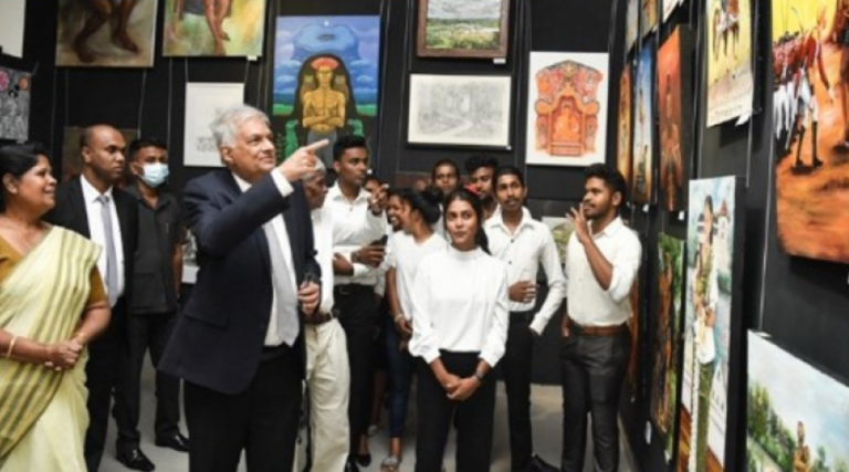 The President attends the “Art of Sri Lanka” art exhibition