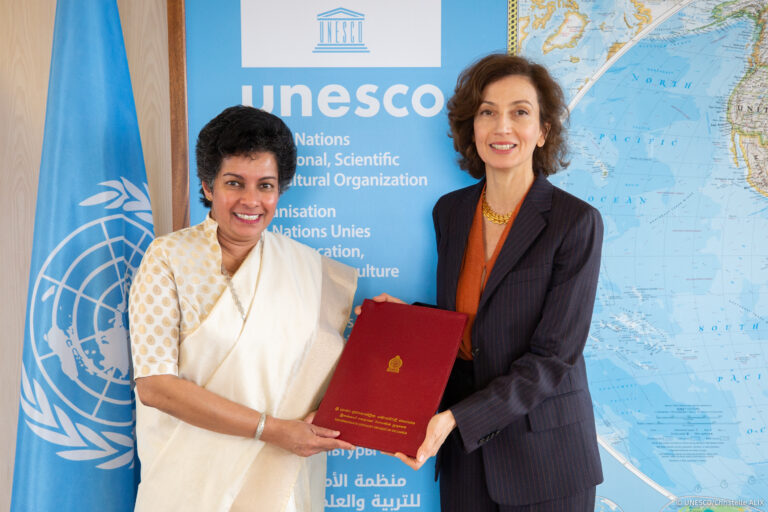 Permanent Delegate of Sri Lanka to UNESCO presents Credentials to Director General UNESCO