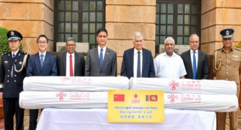 Chinese Embassy donates material for police uniforms