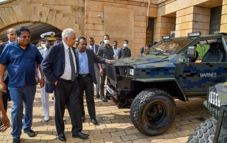 SL Navy presents Combat All-Terrain Vehicles to President Wickremesinghe