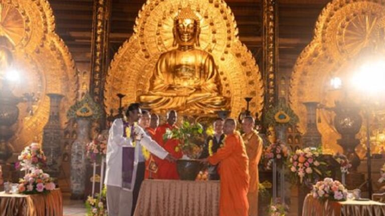 Planting of Sacred Jaya Sri Maha Bodhi at Bai Dinh temple in Vietnam