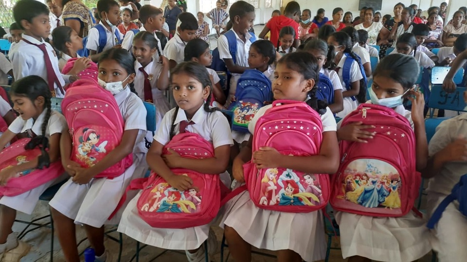 Nelum Yaya CSR School bags donated to children of families