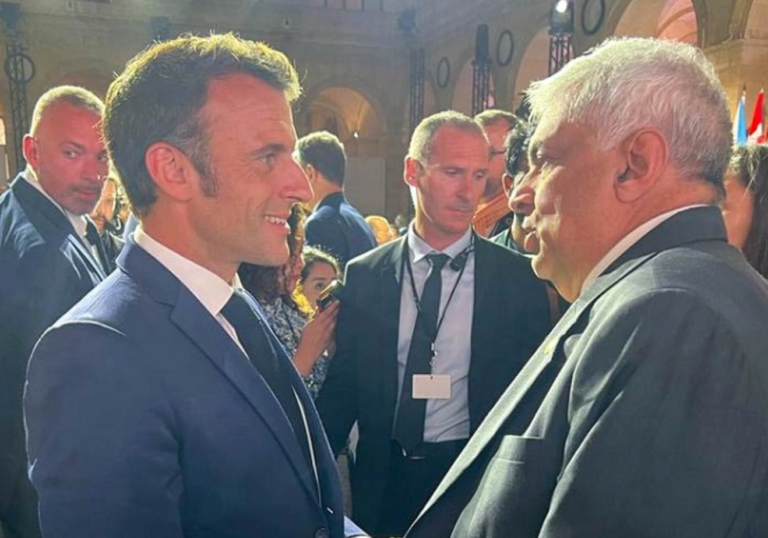 Ranil Wickremesinghe Holds Cordial Meeting with French President