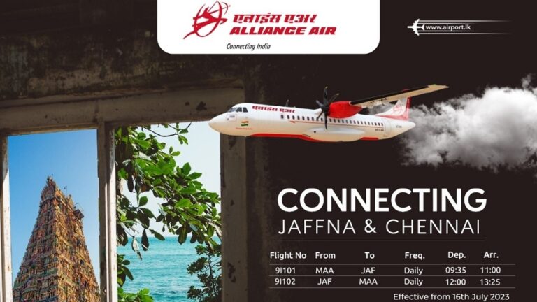Jaffna – Chennai daily flights to commence from July 16
