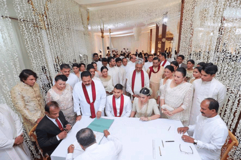 Nalin Hewage discloses Namal Rajapaksa’s wedding ceremony has an unpaid electricity bill of Rs. 2.6 mn