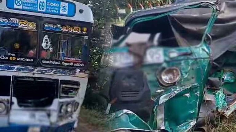 Two killed in head-on collision between bus and three-wheeler