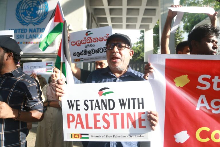 Friends of Free Palestine stages protest near UN Office demanding end to Israeli state terrorism (PHOTOS)