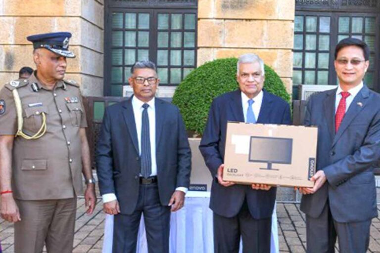 SL Police receive motorcycles and computers donation from China