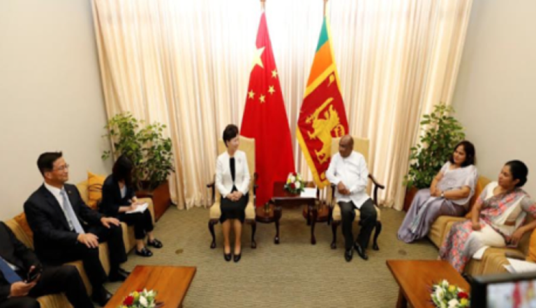 A courtesy call between State Councilor of China Shen Yiqin and Speaker Mahinda Yapa Abeywardena