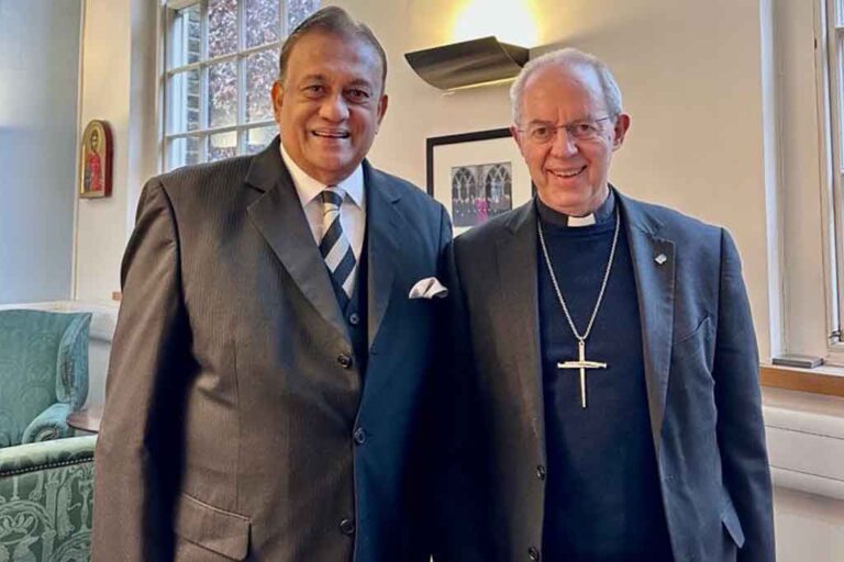 SL High Commissioner to UK extends courtesy call to Archbishop of Canterbury Right Reverend Justin Welby
