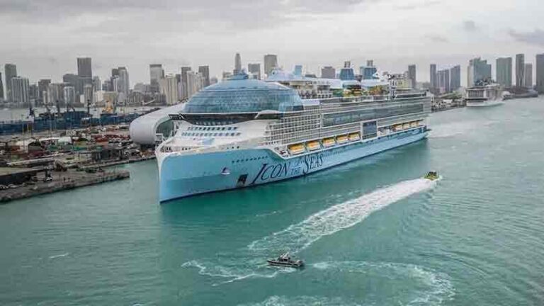 World’s largest cruise ship ‘Icon of the Seas’ embarks inaugural voyage amid environmental concerns over LNG-powered emissions