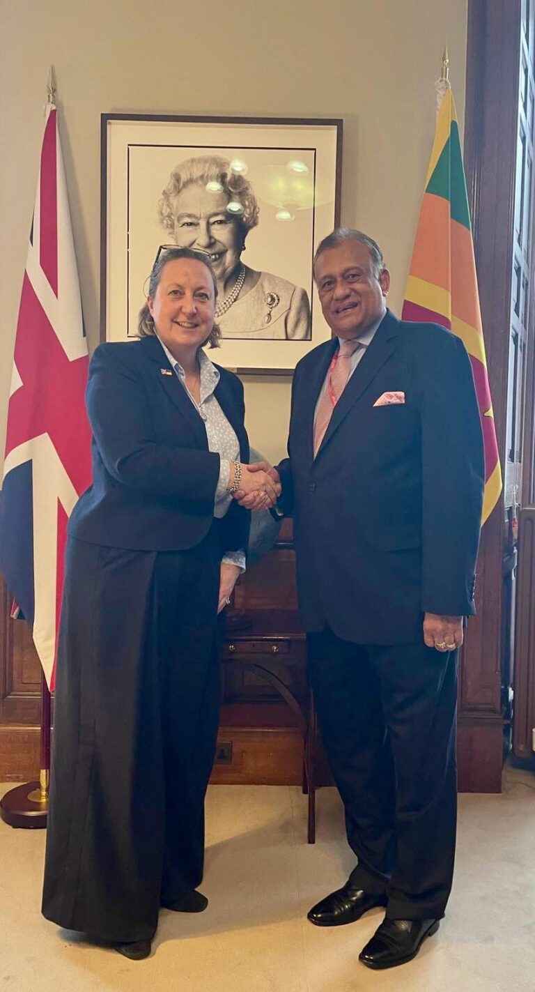 High Commissioner Rohitha Bogollagama meets with Minister of State (Indo-Pacific) Anne-Marie Trevelyan