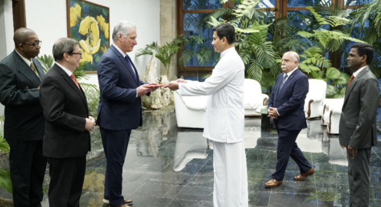 Sri Lankan Ambassador to Cuba Presents Credentials to President Miguel Diaz-Canel