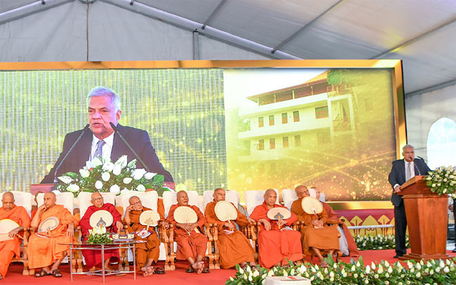 President advocates Buddhist prioritisation at Gurudev Suva Arana Gilan Bhikshu Centre inauguration