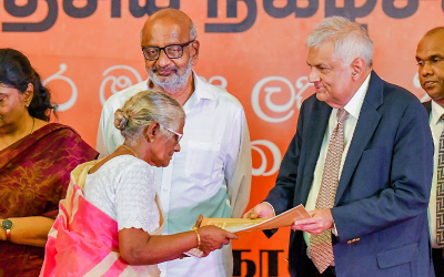 President distributes 442 land deeds to residents of Mannar