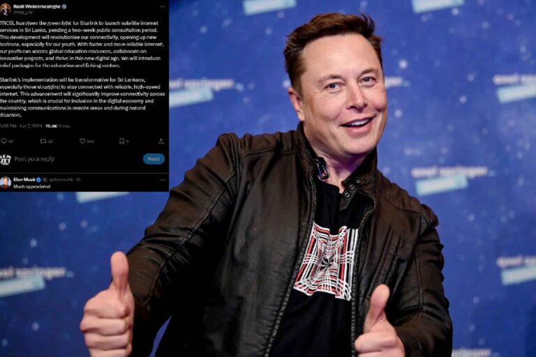 Elon Musk pays gratitude to SL President for greenlight to launch Starlink