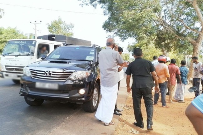 MP Sumanthiran’s car involved in collision with motorcycle