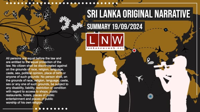 Sri Lanka Original Narrative Summary: 19/09