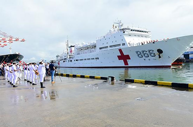 Chinese hospital ship ‘Peace Ark’ arrives in Colombo for official visit