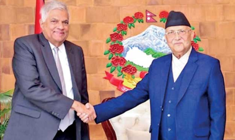 Ranil Wickremesinghe Meets Nepali Prime Minister K.P. Sharma Oli