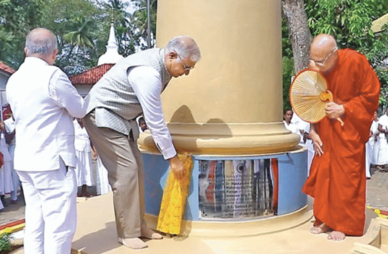India’s High Commissioner Inaugurates Sri Lanka’s First Replica of Ashoka’s Pillar of Dhamma in Waskaduwa
