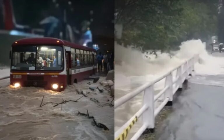 40 Saved After Bus Becomes Marooned on Flooded Bridge