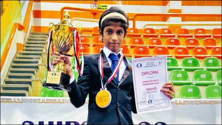 Oshini Gunawardena Crowned World’s Top Under-13 Girl Chess Player
