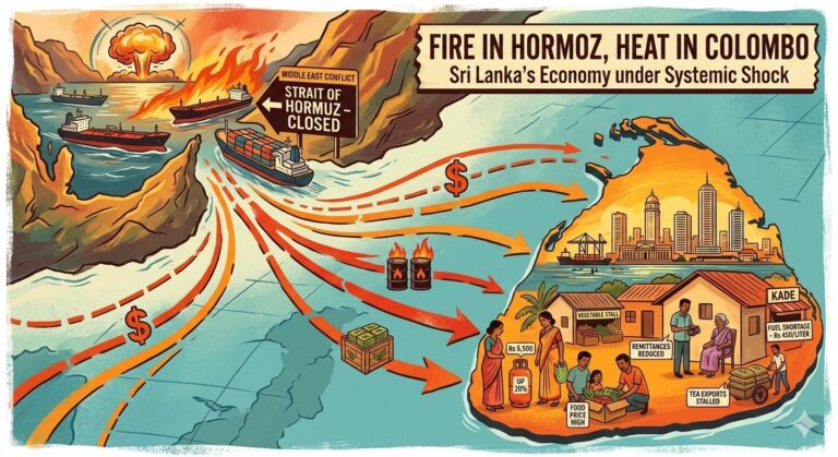 Sri Lanka is a small, import dependent economy, “fire in the Strait of Hormuz will burn households in Colombo”