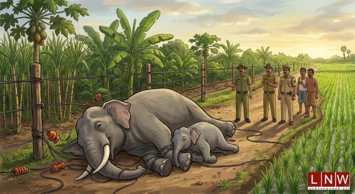 Illegal Electric Fence Claims Lives of Elephant and Calf in Okkampitiya